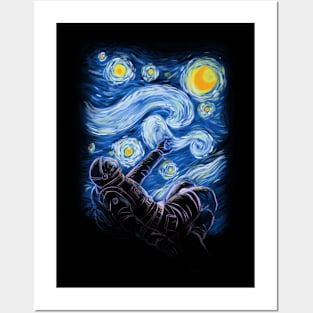 Atronaut in  the Starry Night Posters and Art